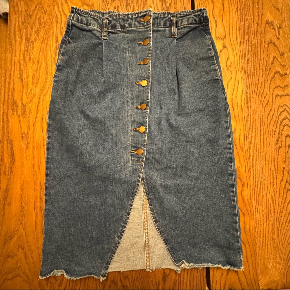 Velvet Heart ginger denim Button-Down Pencil Skirt western Jean 28 waist M